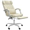 vidaXL Bürostuhl mit Liegefunktion Creme Kunstleder