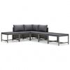 vidaXL 6-tlg. Garten-Lounge-Set mit Kissen Poly Rattan Grau