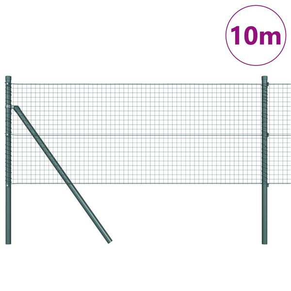 vidaXL Zaunpfosten Gr&uuml;n 10 x 0,4 m (25 x 25 mm Maschendraht)