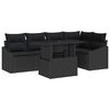vidaXL Gartensofa-set mit Kissen 6 pcs Schwarz Poly-Rattan