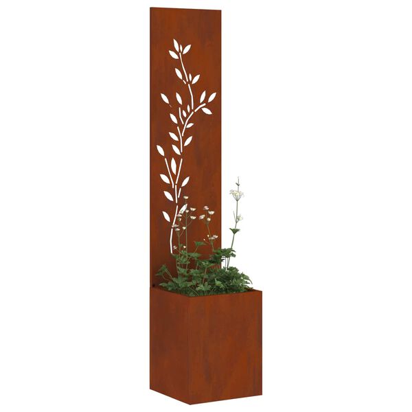 vidaXL Garten Sichtschutz-Leinwand Floral Rostig 32 x 32 x 150 cm