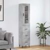vidaXL Highboard Betongrau 34,5x34x180 cm Holzwerkstoff
