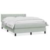 vidaXL Boxspringbett mit Matratze Hellgrau 140x210 cm Samt