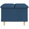vidaXL Knopf Hocker mit Kissen Blau 60 x 60 x 45 cm Stoff