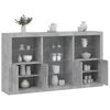 vidaXL Sideboard mit LED-Leuchten Betongrau 181,5x37x100 cm