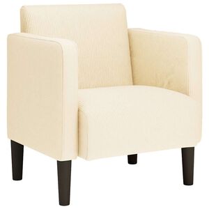 vidaXL Sessel mit Armlehnen Creme 54 cm Cordstoff