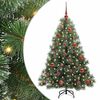 vidaXL K&uuml;nstlicher Weihnachtsbaum mit 150 LEDs Gr&uuml;n 150 cm PE und PVC