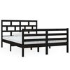 vidaXL Massivholzbett Schwarz 135x190 cm