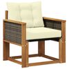 vidaXL Outdoor Mittelsofa Massives Akazienholz und Textilene Natur