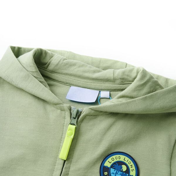Kinder-Kapuzenpullover mit Rei&szlig;verschluss Helles Khaki 140