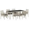 vidaXL Garten Essgruppe 7 stk. Hellgrau Poly-Rattan