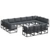 vidaXL Gartensofa-set mit Kissen 13 pcs Schwarz Aluminium