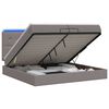 vidaXL Ottoman-Bett mit Matratze und LED Taupe 200 x 200 cm Stoff