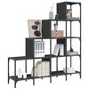 vidaXL B&uuml;cherregal Schwarz 122x30x132 cm Holzwerkstoff und Metall