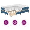 vidaXL LED Boxspringbett mit Matratze Dunkelblau 200 x 200 cm Stoff