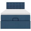 vidaXL Ottoman-Bett mit Matratze & LEDs Blau 90x190 cm Stoff