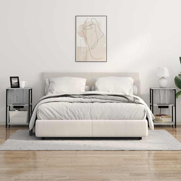 vidaXL Nachttisch Graues Sonoma 38 x 31 x 61 cm Holzwerkstoff