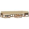 vidaXL Outdoor-Sofagarnitur 8 pcs Natur und Beige Massivholz Akazie
