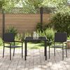 vidaXL Garten Essgruppe mit Kissen 3 pcs Schwarz Poly-Rattan