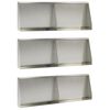 vidaXL St&uuml;tzmauer 6 stk. 60 x 12 x 30 cm Edelstahl Silber