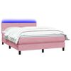 vidaXL Boxspringbett mit Matratze & LED Rosa 160x210 cm Samt