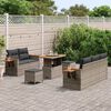 vidaXL Gartensofa-set mit Kissen 10 pcs Grau Poly-Rattan