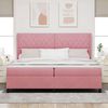 vidaXL Boxspringbett mit Matratze mit Kopfteil Rosa 200 x 200 cm Samt
