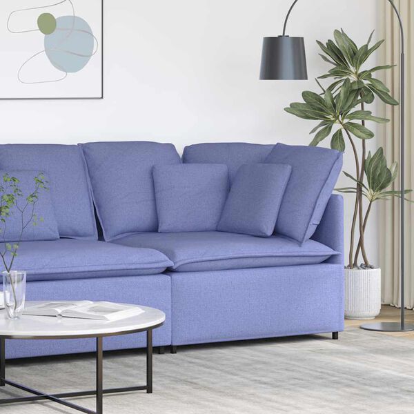 vidaXL Modulares Sofa Eckmodul mit Kissen Jeansblau 100 cm