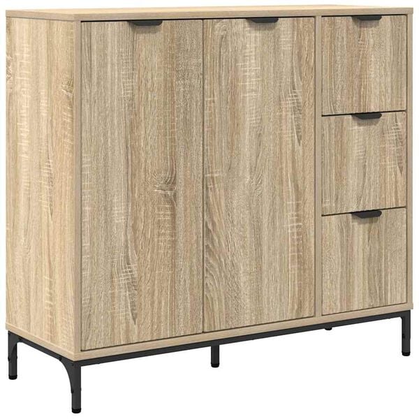 vidaXL Sideboard Sonoma-Eiche 89,5 x 33 x 82 cm Holzwerkstoff