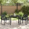 vidaXL Garten Essgruppe 3 pcs Schwarz Pulverbeschichteter Stahl