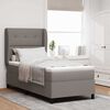 vidaXL Boxspringbett mit Matratze mit Kopfteil Taupe 90 x 200 cm Stoff