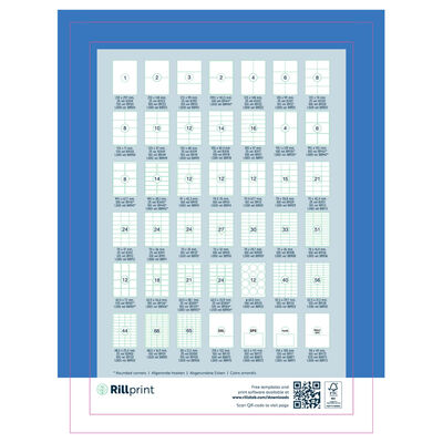 rillprint Selbstklebende Aufkleber Etiketten 105x48 mm 1000 Blatt Weiß