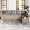 vidaXL Gartensofa-set 5 pcs Beige und Hellgrau Poly-Rattan