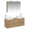 vidaXL Badezimmerm&ouml;bel-Set 4 pcs Artisan-Eiche Ingenieurholz und Glas