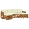 vidaXL Sofagarnituren 6 pcs Natur und Creme Massivholz Akazie