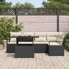 vidaXL Garten-Sofa-Set mit Speicher 6 pcs Schwarz Poly Rattan