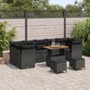 vidaXL Garten-Sofa-Set mit Kissen mit Speicher 10 pcs Schwarz