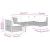 vidaXL 5-tlg. Garten-Sofagarnitur mit Kissen Grau Poly Rattan