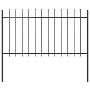 vidaXL Gartenzaun Woerden mit Speerspitze Stahl 181 x 100 cm Schwarz