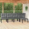 vidaXL 5-tlg. Garten-Lounge-Set Schwarz und Grau Poly Rattan