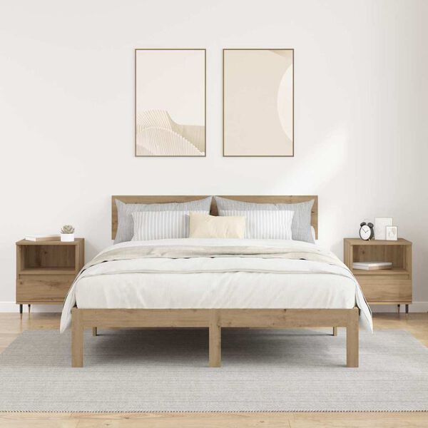 vidaXL Nachttisch 2 pcs Artisan-Eiche 40 x 35 x 50 cm Holzwerkstoff