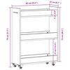vidaXL Schrank mit Rollen Wei&szlig; 60x22x79 cm Holzwerkstoff