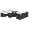vidaXL Garten-Sofa-Set 11 pcs Schwarz Poly-Rattan