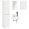 vidaXL Badezimmerm&ouml;bel-Set 5 pcs Wei&szlig; Ingenieurholz und Glas