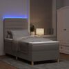 vidaXL LED Boxspringbett mit Matratze Taupe 80 x 200 cm Stoff