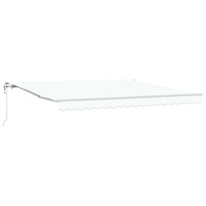 vidaXL Ausziehbare Markise Wei&szlig; 400 x 300 cm Stoff und Aluminium