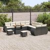 vidaXL Garten-Sofa-Set mit Kissen 13 pcs Schwarz und Creme