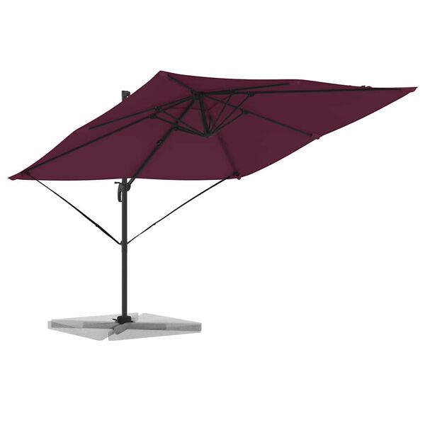 vidaXL Roma Parasol Rot 286 x 285 x 265 cm Polyester und Aluminium