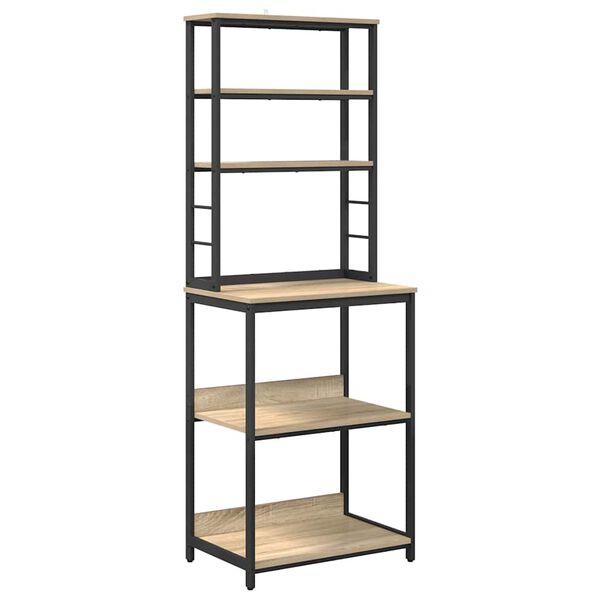 vidaXL K&uuml;chenregal Sonoma-Eiche 60 x 40 x 168 cm Holzwerkstoff