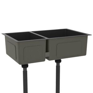vidaXL K&uuml;chensp&uuml;le Schwarz Edelstahl
